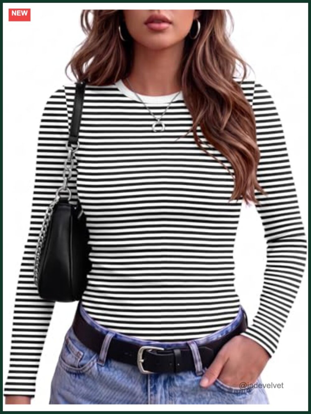 Zeagoo Women Ribbed Long Sleeve Crew Neck Top Stretch Basic Tee